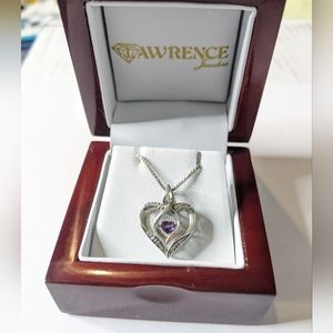 Unstoppable Love 4.0mm Amethyst/Diamond Accent Heart with Open Flame